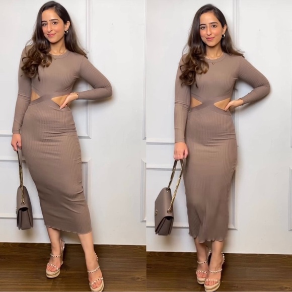 Zara Ribbed Cutout Dress - Picture 3 of 5